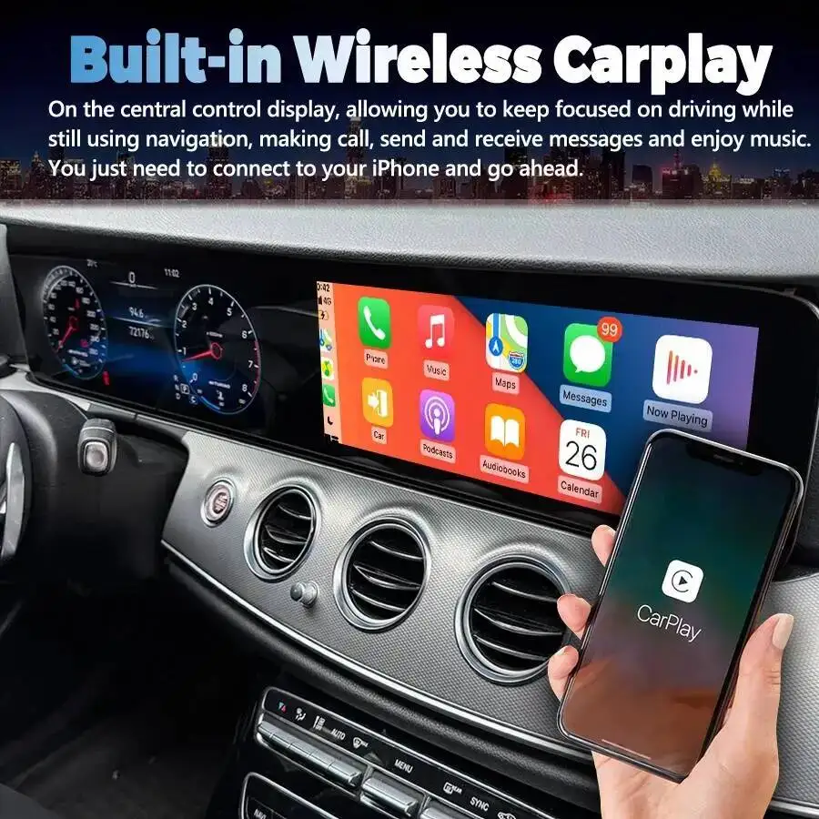 

24,6-дюймовый мультимедийный проигрыватель на Android 14 для Mercedes Benz E-класса E200 E300 W213 NTG5.0 NTG5.5 2012-2019, автомагнитола с CarPlay и GPS-навигацией