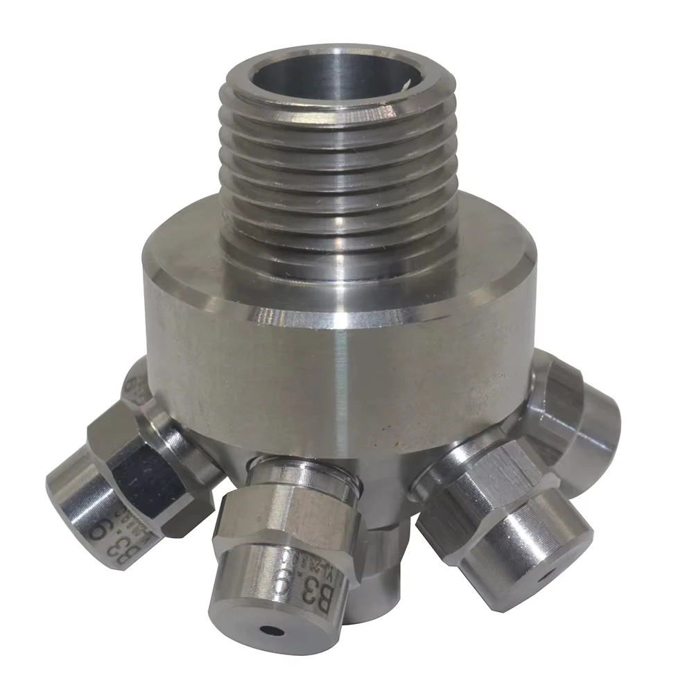 360° 7 Holes Tank Cleaning Nozzle Stainless Steel 1/2" Multi Jet Atomizing Nozzle Bottle Can Washing Industrial Tank Spraying