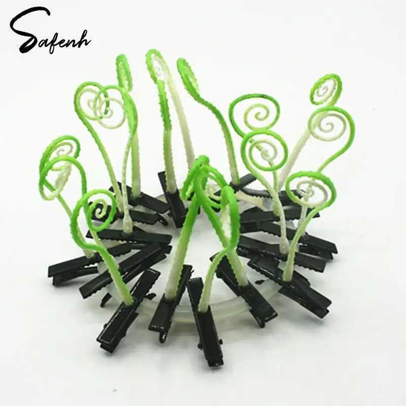 1PC Mini Bean Sprout Hair Grips Kids Sweet Girls Plant Grass Hairpin Printing Hair Clips Claw Kids Hairpins Hair Styling Tool