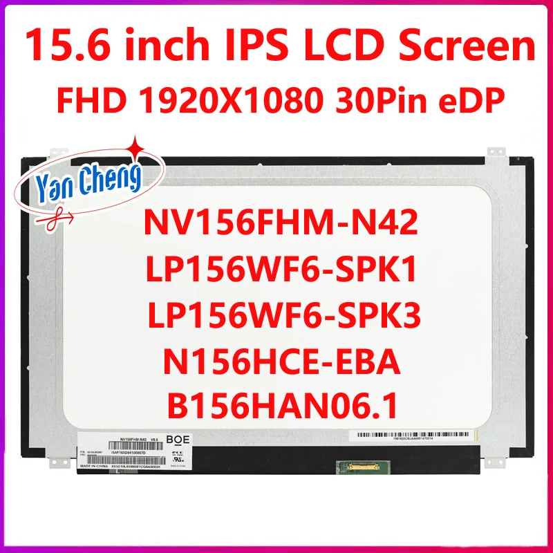 

15.6 Inch IPS Laptop LCD Screen NV156FHM-N42 Fit N156HCE-EBA LP156WF6-SPK1 K3 B156HAN06.1 Replacement Display Panel 1920x1080