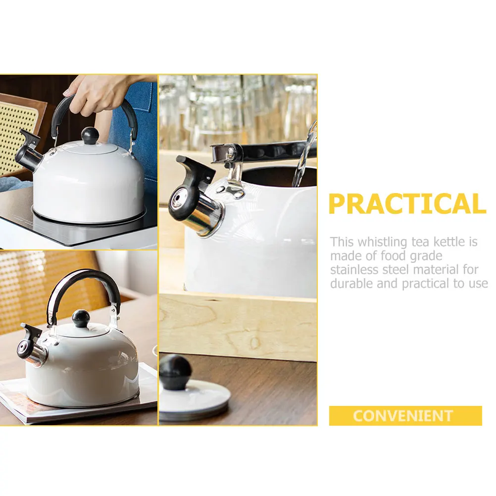 

Whistling Stovetop Kettle 3L Large Capacity Stainless Steel Tea Pot Fast Boiling Safe Grip Efficient Brewing Home Kitchen