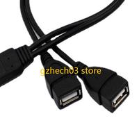G2AC 2 Port USB Hub Data Cable USB 2.0 to Two USB Female Adapter Cable for Multiple Device Charging and Data Sync