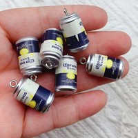 10Pcs/Lot Resin 3D Drink Can Alcohol Beer Bottle Charm Pendant For Necklace Earrings Keychain DIYJewelry Findding Accessories