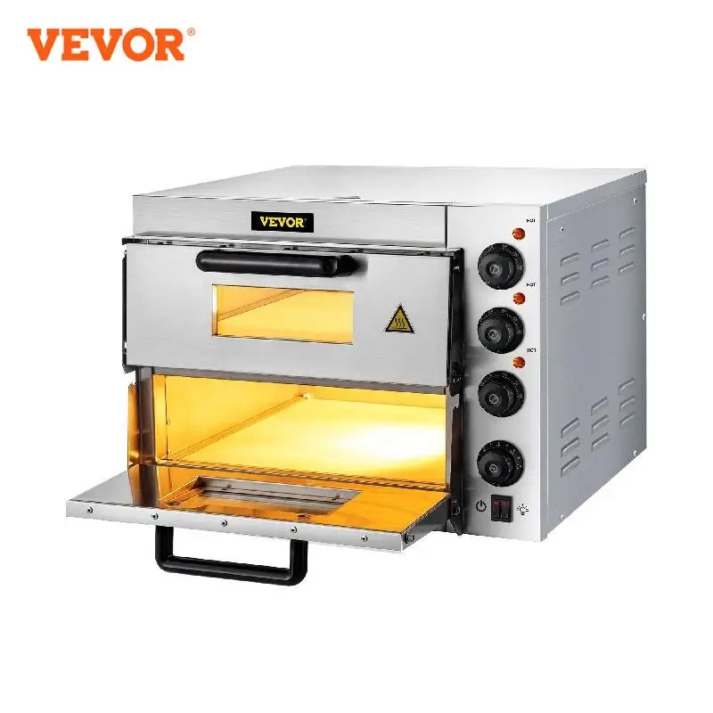 VEVOR Four à Pizza Électrique 3000 W Mini-Four à Chaleur 50 - 350 ℃ Four à Pizza Portable en Acier