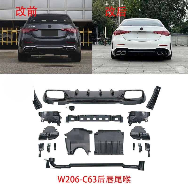 

SAAR Suitable for Mercedes-Benz C-Class 206 Modified Bumper AMGC63 Surround GT Grille Tail Pipe Fender Lip Export