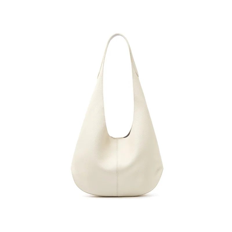 FIRMRANCH Fashionable Commuter Versatile Soft Top-Grain Cowhide Solid Color Large Capacity Women's Shoulder Tote Bag