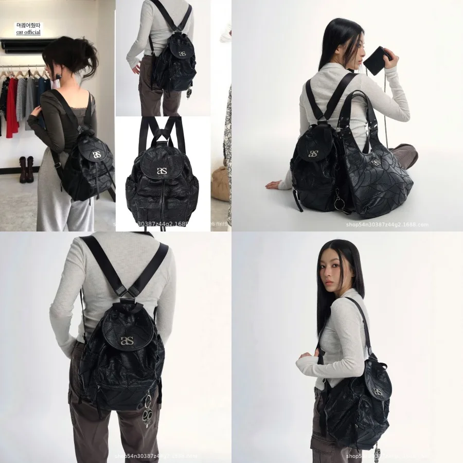 

【New style】Ason backpack Korean niche design new fashionable street casual all-matching large-capacity backpack trendy style
