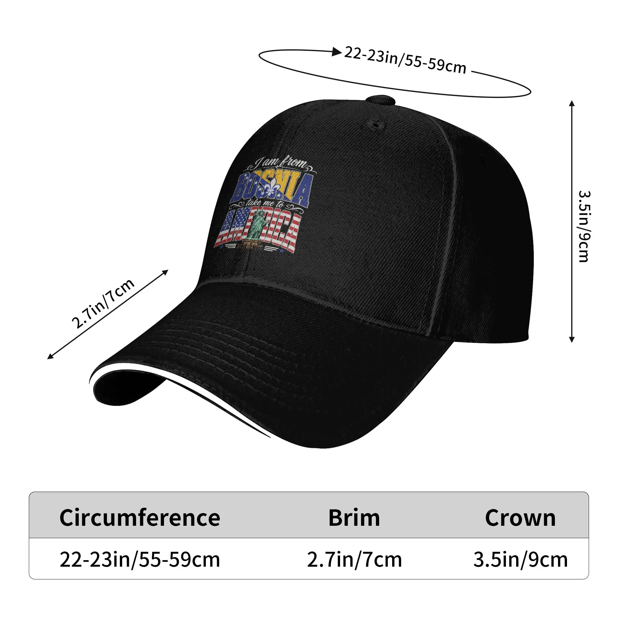 I Am from Bosnia Take Me to America Bosnian  Casual Baseball Cap  Sports Hip Hop Hats Spring Men Women y2k Funny Baseball Caps