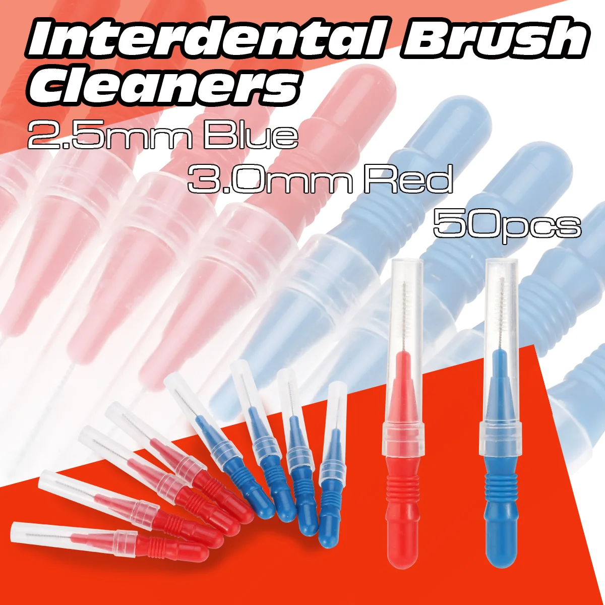 50pcs Dental Oral Care Interdental Brush Toothpick Between Teeth Brush Kit brush