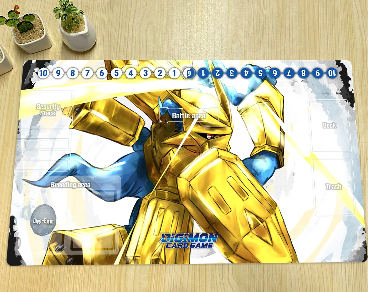 

Digimon Playmat Magnamon DTCG TCG CCG Board Game Duel Mat Trading Card Game Mat Anime Mouse Pad Rubber Desk Mat Free Bag 60x35cm