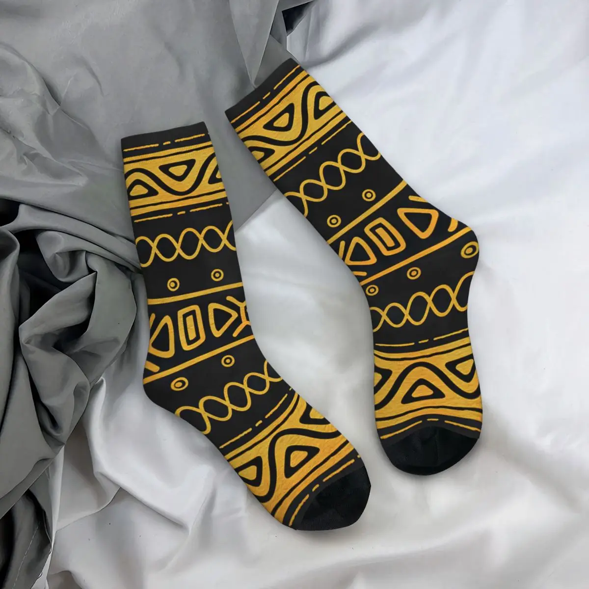 Ethnic African Pattern Yellow And Black Adult Socks Unisex socks,men Socks women Socks