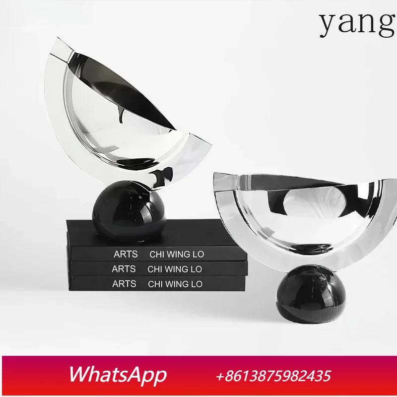 

Creative stainless steel semicircular ornaments abstract art tabletop ornaments modern crafts