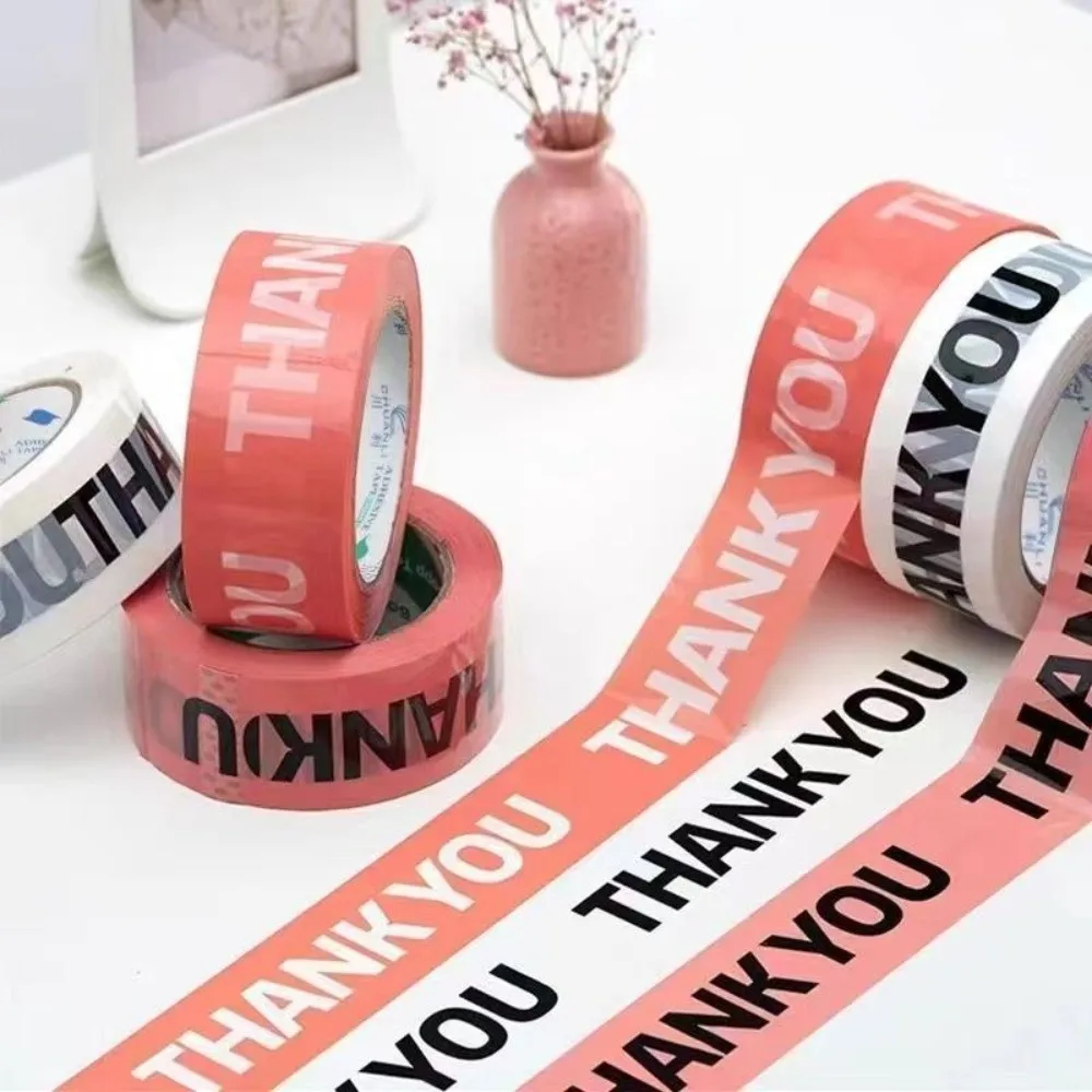 تزيين شريط التغليف الملون عالي اللزوجة مادة OPP شريط لاصق عالي القوة شكرًا لك صناديق ختم الشريط