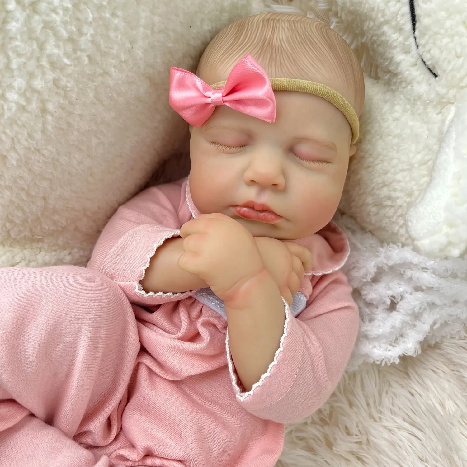 

BZDOLL 19inch Asleep Reborn Baby Doll Toy with Cloth Body 48 CM 3D Skin Doll with Blood Vessel Fashion Birthday Gift For Girl