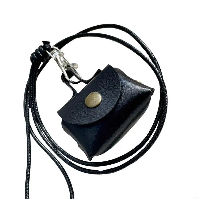 

Elegant PU Leather Key Necklace Small Purse for Womens and Girls Y08E