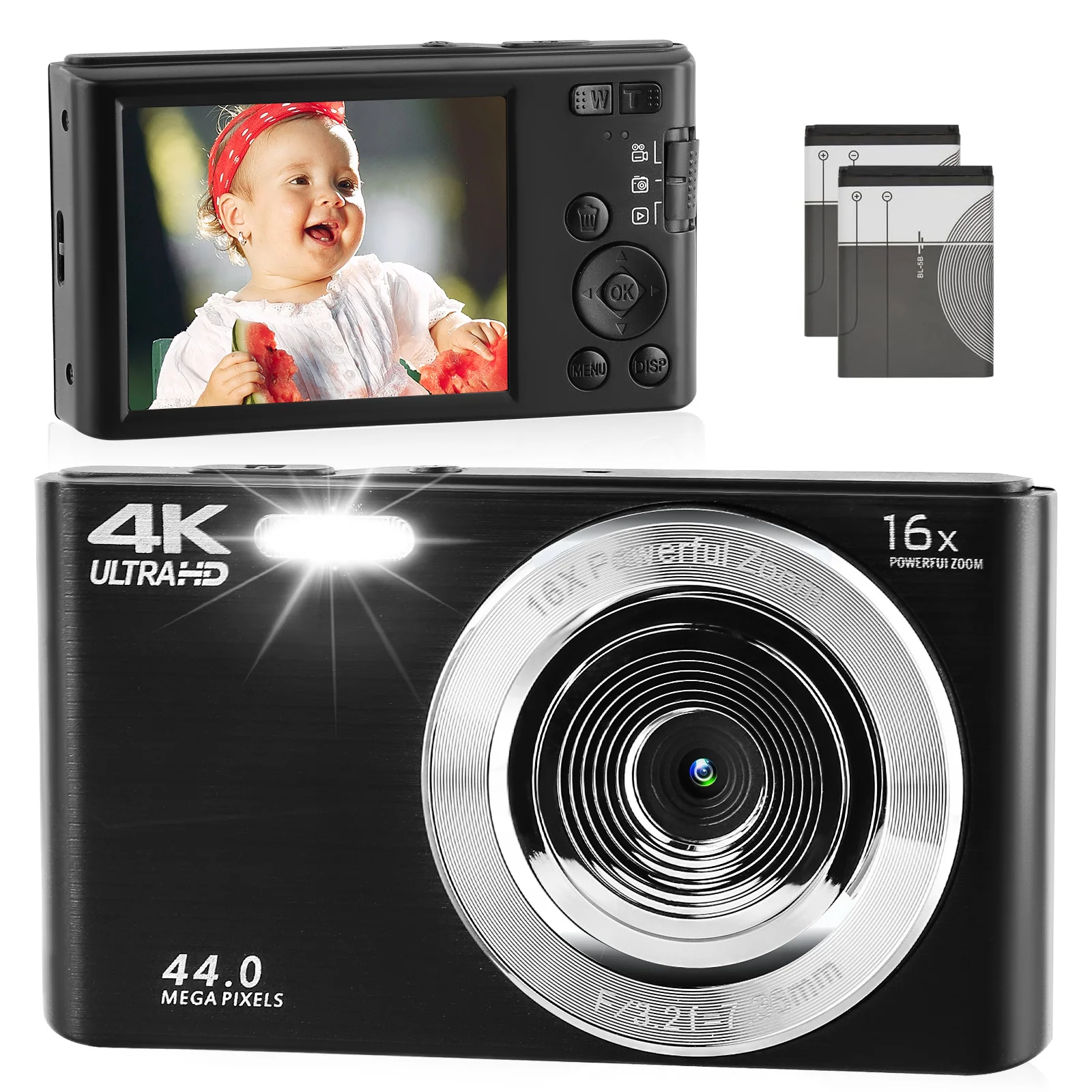 Digital Camera Children Camera For Children Camcorder With 16x Zoom Compact Cameras 1080P 44MP Cameras For Beginner Photography