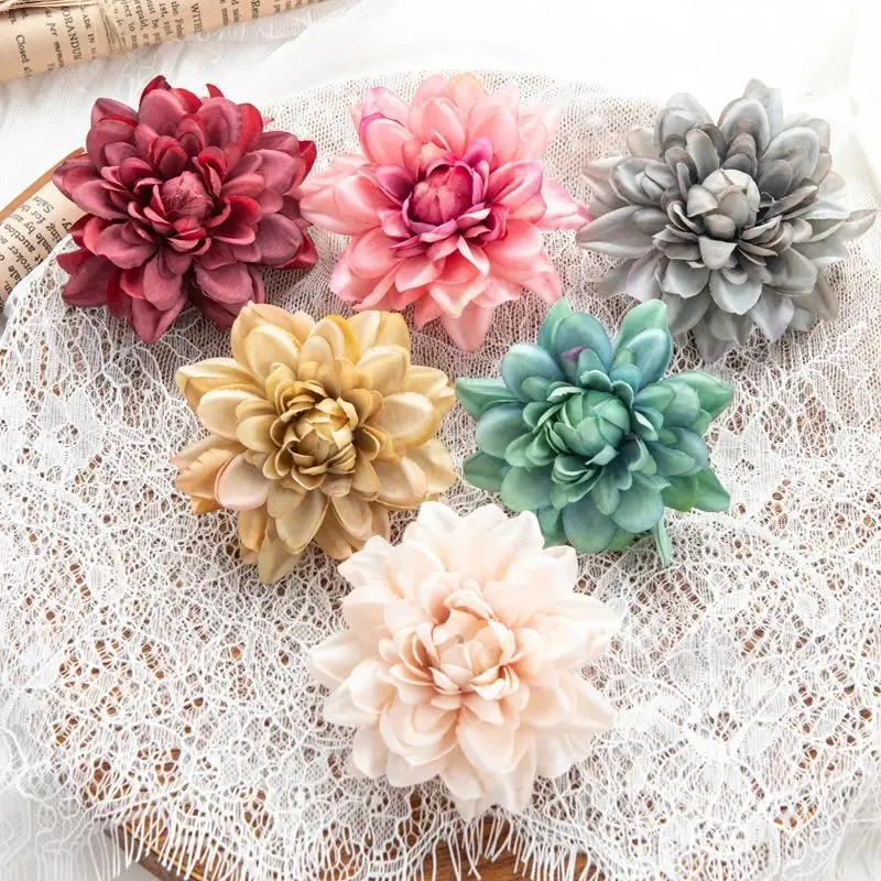 100Pcs Silk Artificial Flower Chrysanthemum DIY gift Wedding Festival party Home vase Outdoor Garden arch Decor Christmas Wreath