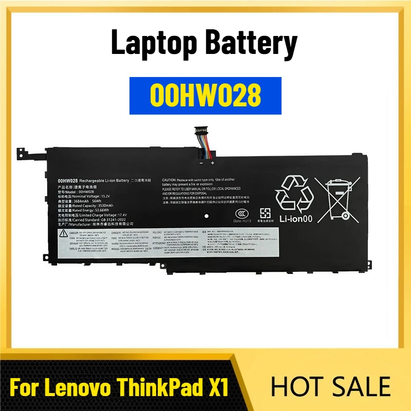 

For Lenovo ThinkPad X1 Carbon 4th 2016 TP00076A/B Laptop Battery 00HW028