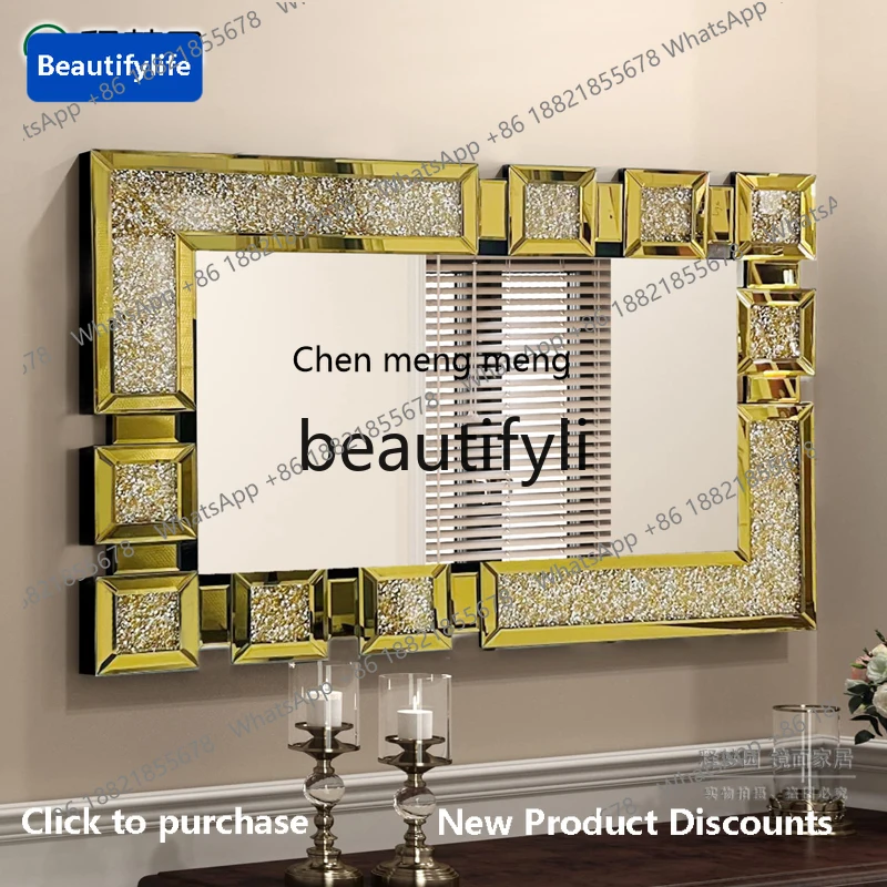 

Cqy Light Роскошное европейское зеркало для ванной комнаты Квадратное зеркало для макияжа с умывальником Настенное входное декоративное зеркало