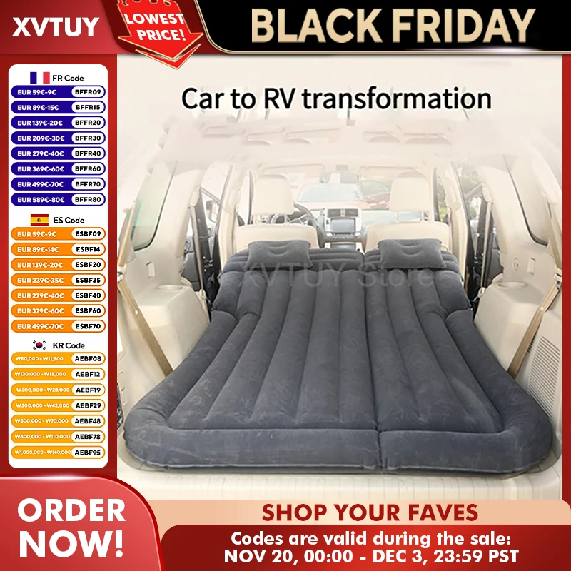 

Универсальная автомобильная дорожная надувная кровать 175x130 см, складная внедорожник, багажник, матрас, надувная кровать, подушка для путешествий, кемпинга, прогулок