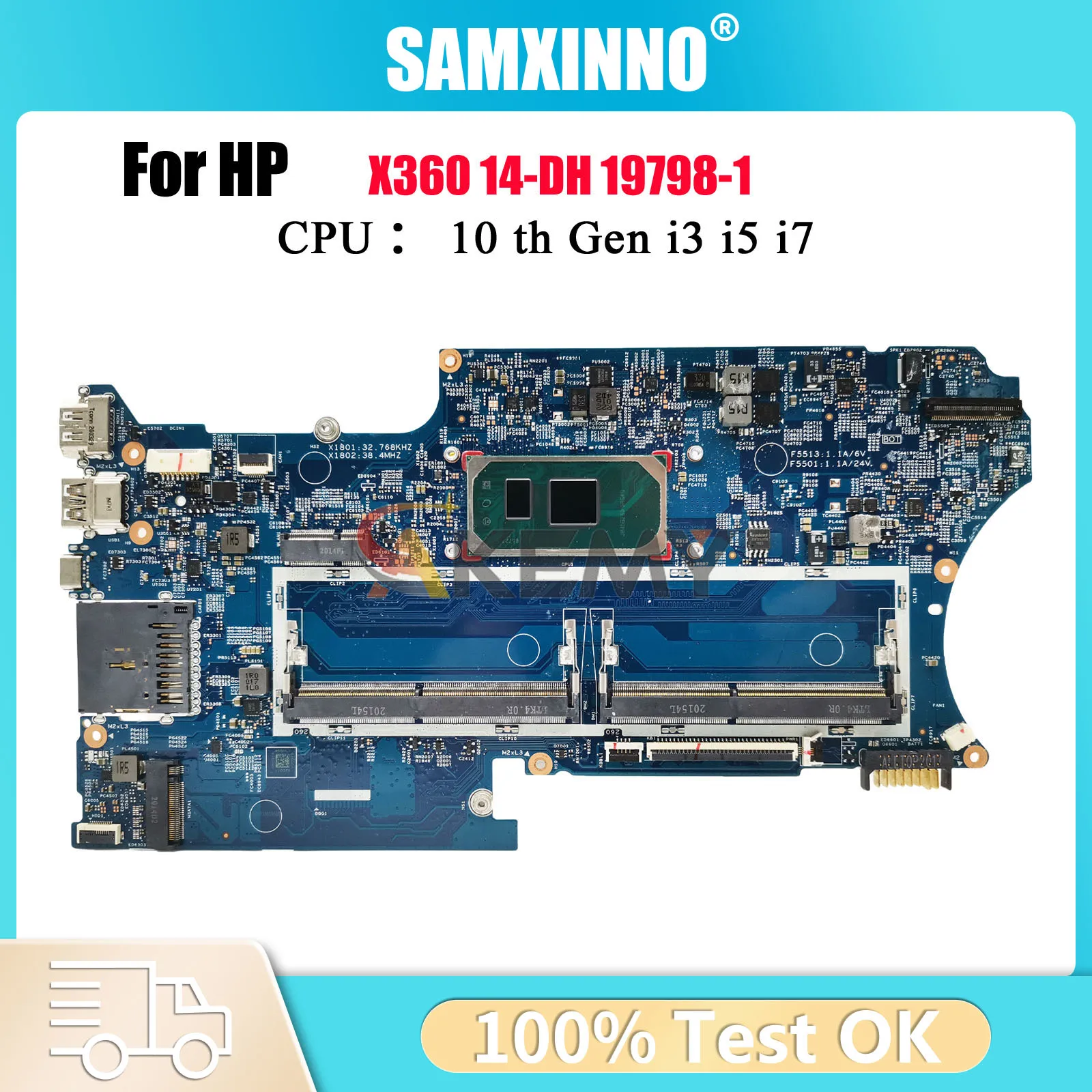 

19798-1 L87921-601 L98473-601 With i5-1035G1 i7-1065G7 CPU DDR4 For HP Pavilion X360 14-DH Laptop Motherboard 100% Fully Tested