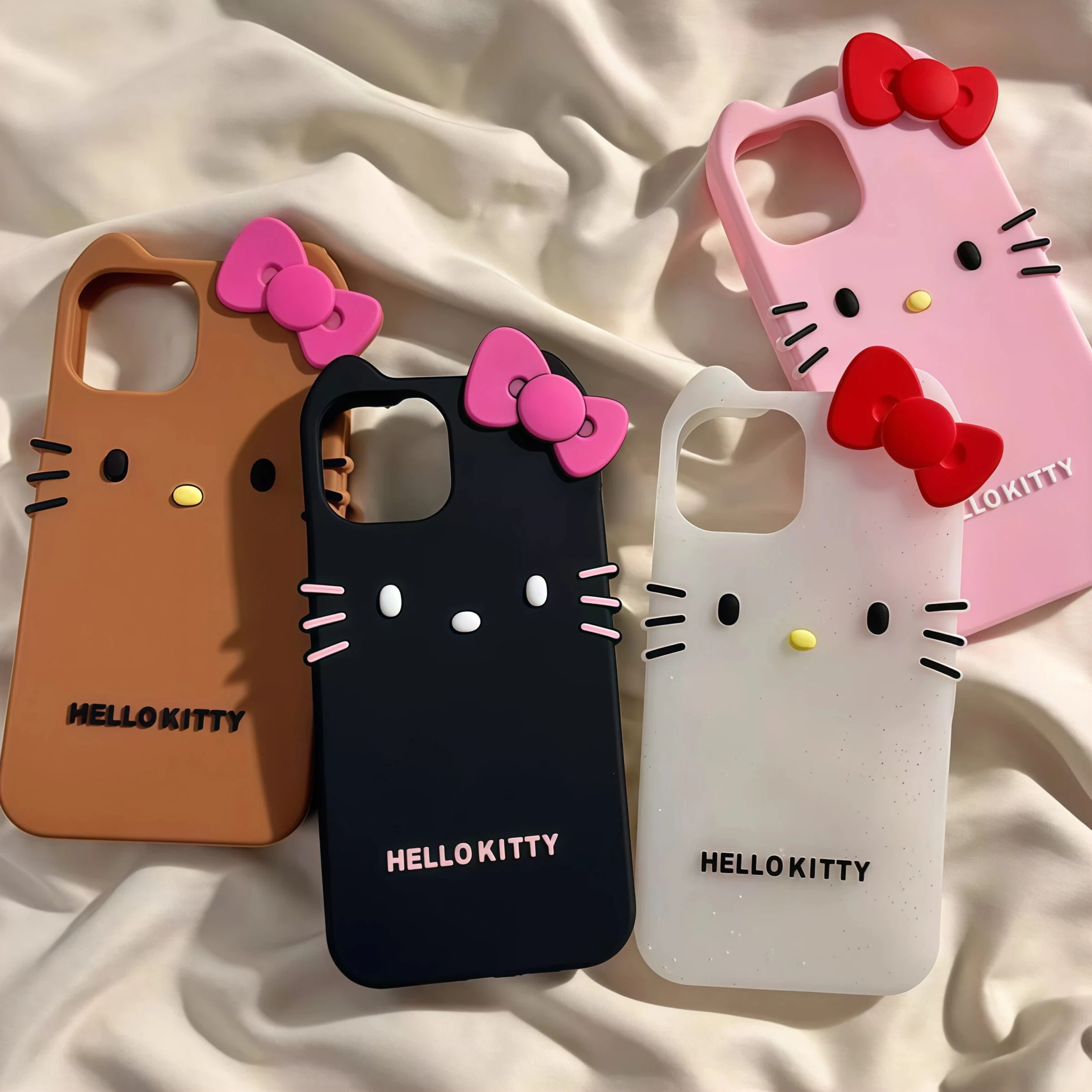 Coque de téléphone INS Style Cute Hello Kitty pour iPhone 12 13 14 15 16 17 Pro Max iPhone 11, coque arrière en silicone souple antichoc, dessin animé
