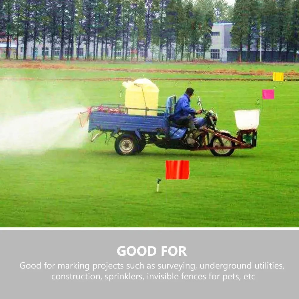 

10pcs Building Marking Flags Polyester Lawn Landscape Flags For Surveying Construction Garden Irrigation Underground Utilities
