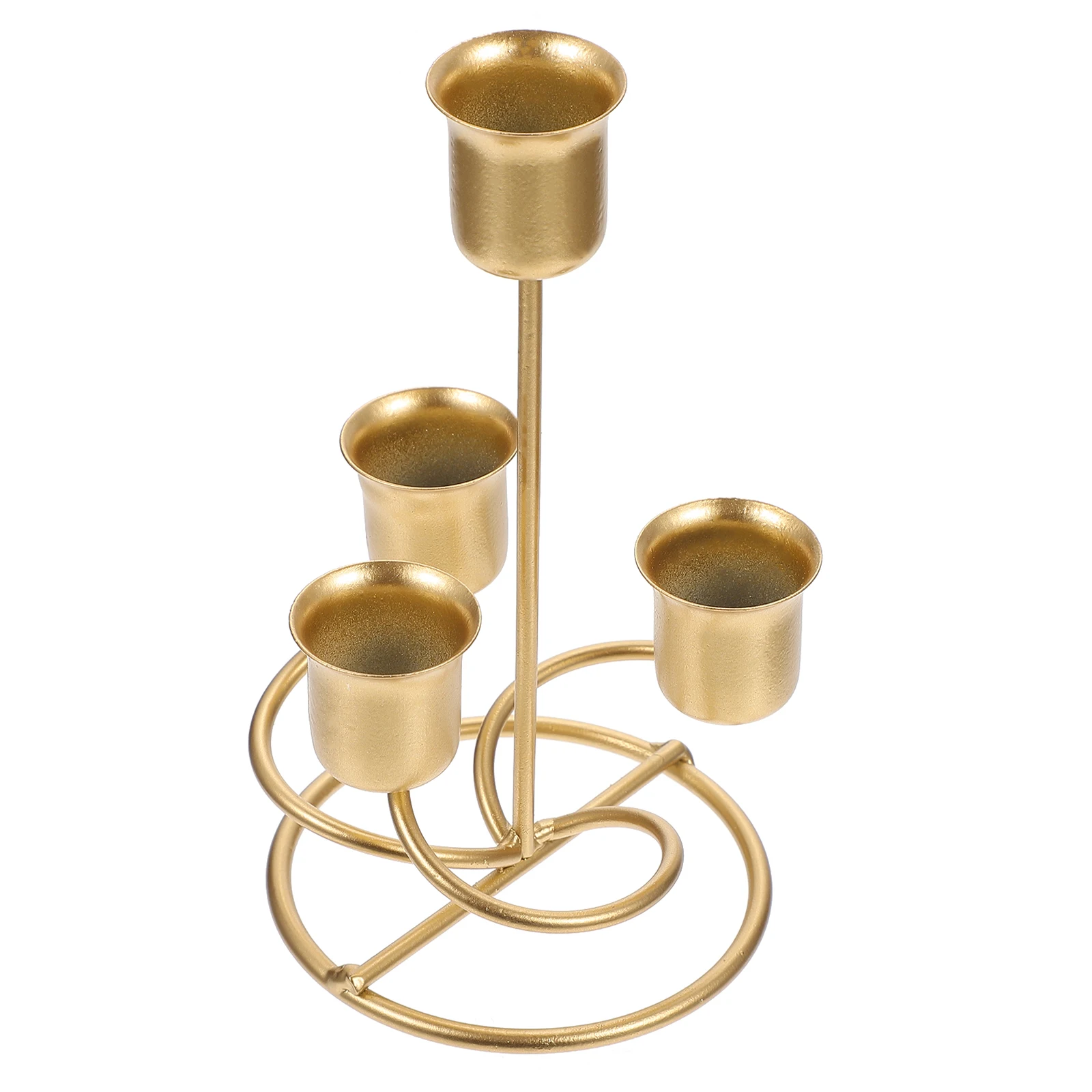 

Iron Holder Retro Style Pillar Taper Stick Candlestick Plate Farmhouse Golden European Decorative Vintage Stand
