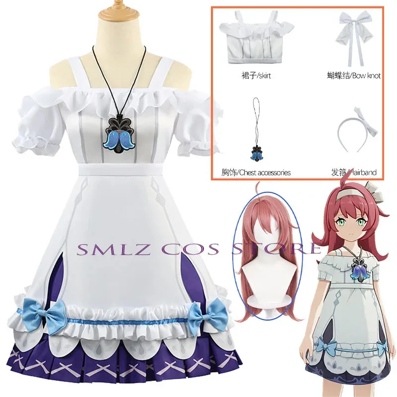 

Young Clervie Cosplay Game Genshin Impact Costume Girl Clervie Dress Wig Suit Halloween Outfit for Woman Adult Clothing