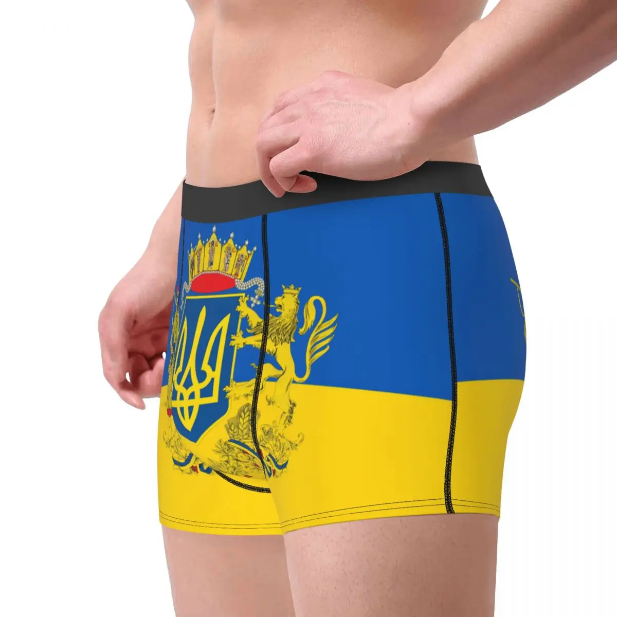 Coat Of Arms Ukraine Underwear Male Sexy Print Custom Ukrainian Flag Boxer Shorts Panties Briefs Breathbale Underpants