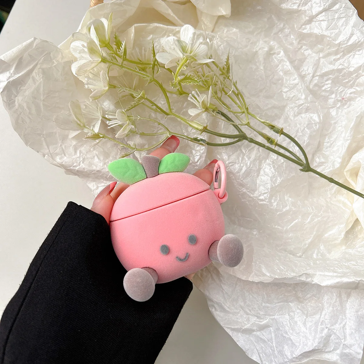 حافظة سماعة أذن لأجهزة Airpods Pro3 Pro2 Pro سماعة رأس مقاومة للصدمات لأجهزة Airpods1 2 3 4th الجيل غطاء خوخي من السيليكون الناعم