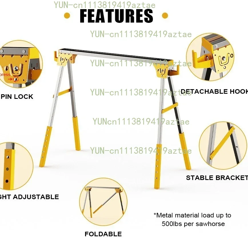 NH-SH001-3 Foldable Work Platform Metal Saw Frame Sawhorse Load-bearing Iron Portable Workbench