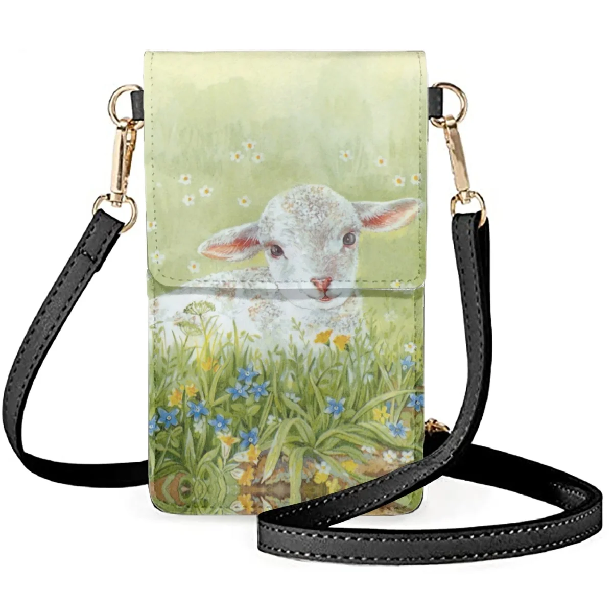 Kawaii Lamb Pattern Lightweight Cell Phone Bag Crossbody for Women Brand Soft Touch Screen Mobile Phone Bag Purse Sac Fashion