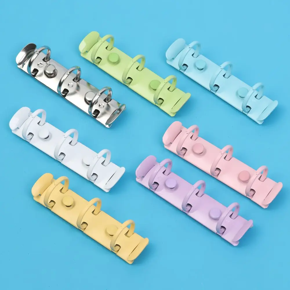 3 Holes Binder Clip Colorful Metal Spiral Rings For Diary Notebook Planner Binder Clip File Folder