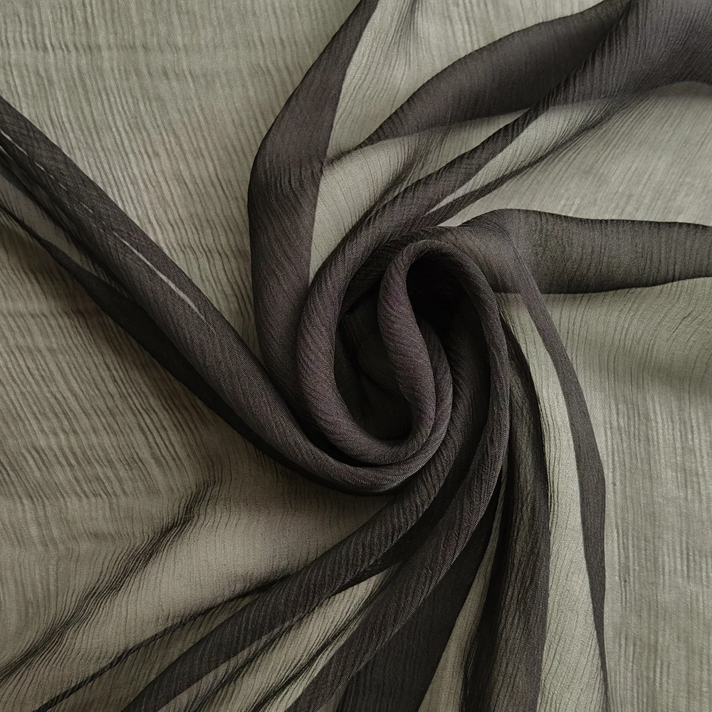 55'' Wide By Meters Solid Silk Crinkled Chiffon Fabrics Scarf Wedding Gauze Material Silk Georgette Crepe Yoryo