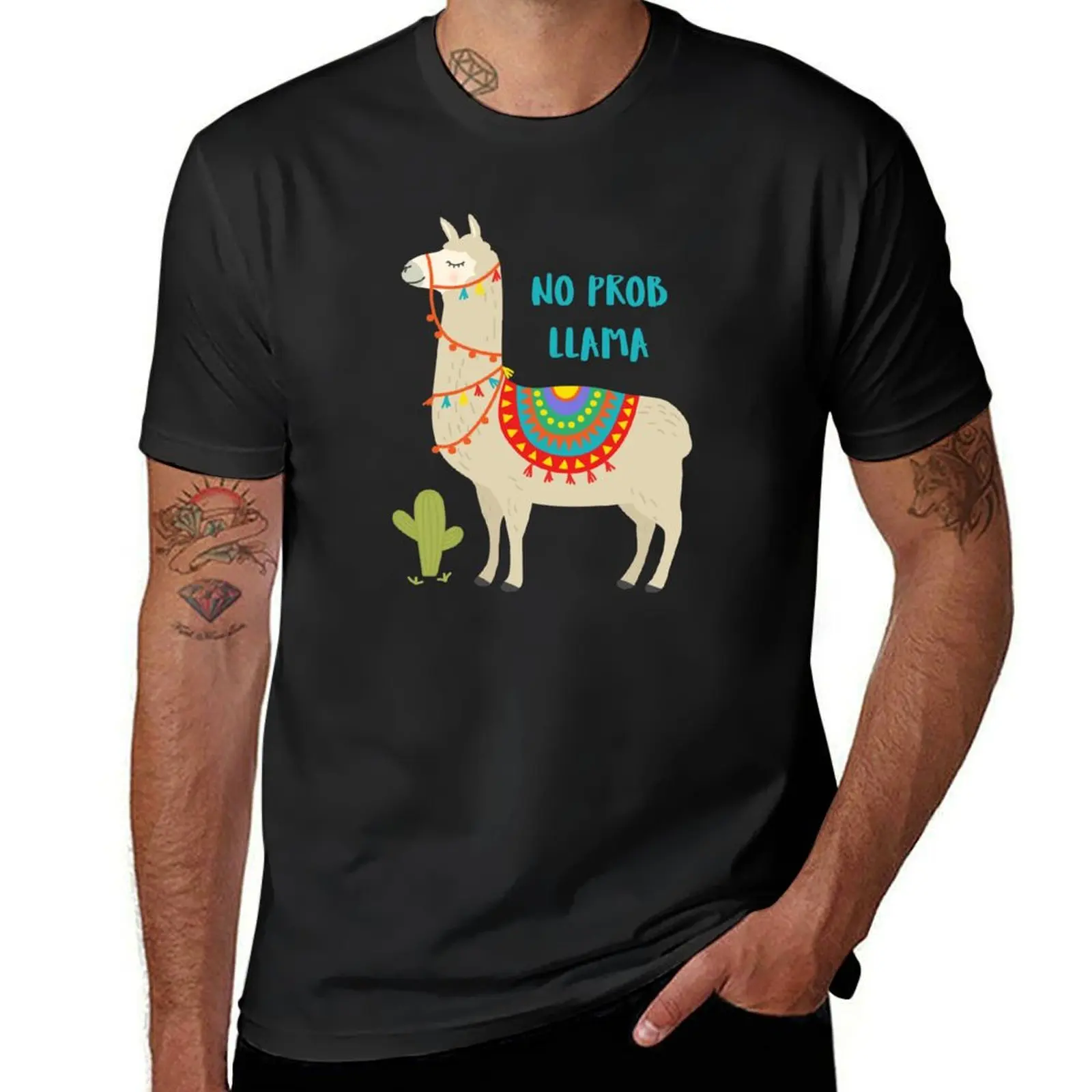 Peru No Prob Llama T-Shirt for a boy aesthetic clothes blacks designer t shirt men