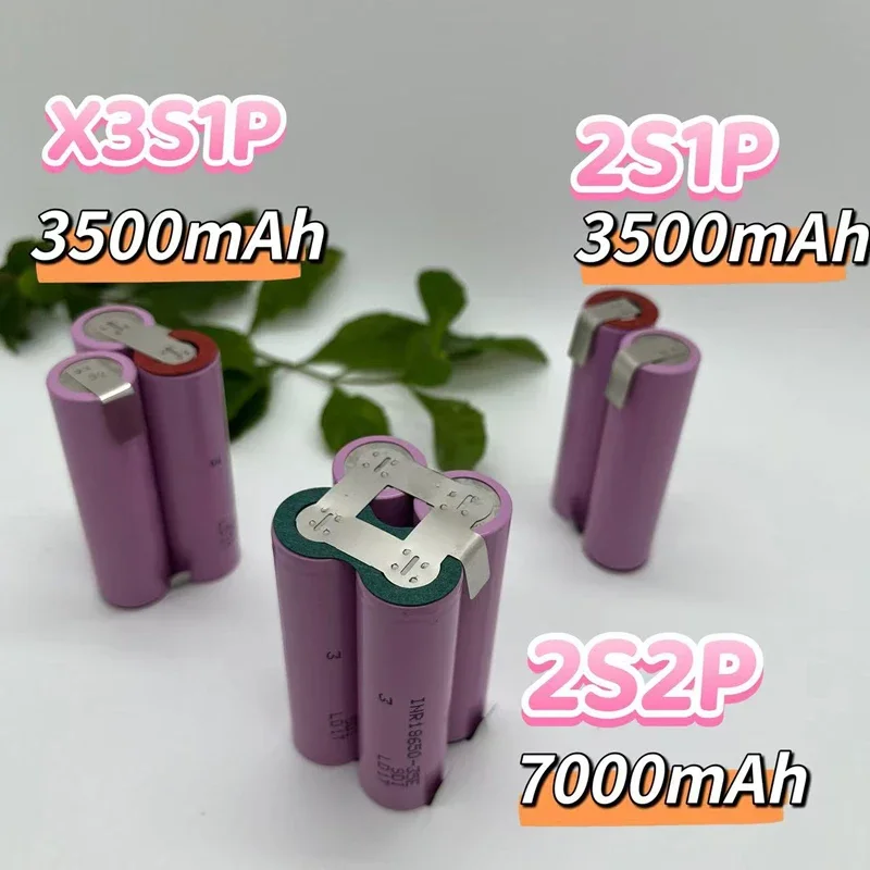 100% новый литий-ионный аккумулятор NCR18650-35E 2S1P/2S2P/3S1P/3S2P/4S1P/5S2P/6S1P/6S2P 7,2 В-25,2 В 3,5/7,0 Ач, аккумулятор для отверток