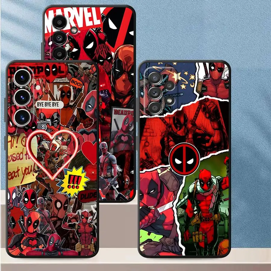 Custodia per Samsung Galaxy A35 A72 A24 A35 A32 A52 A55 A25 A23 A73 A54 A53 A22 A56 A33 A25 Nero Custodia morbida per telefono Marvel Clever