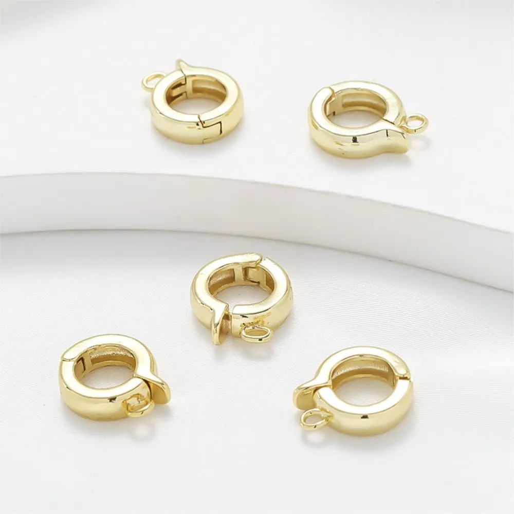 2/4/8Pcs/Lot 18K Gold Color Plated Clasps Necklace Clasps Connectors Fastener For DIY Jewelry Making Supplies Accessories