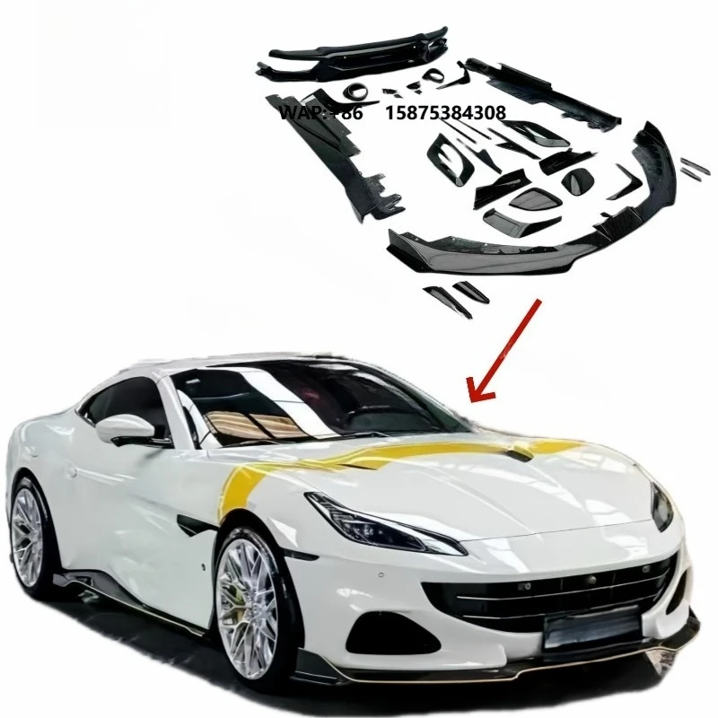 New Arrival MSY Style Body Kit For 2021 Portofino Dry Carbon Fiber Front Bumper Lip Rear Spoiler Diffuser Side Skirts