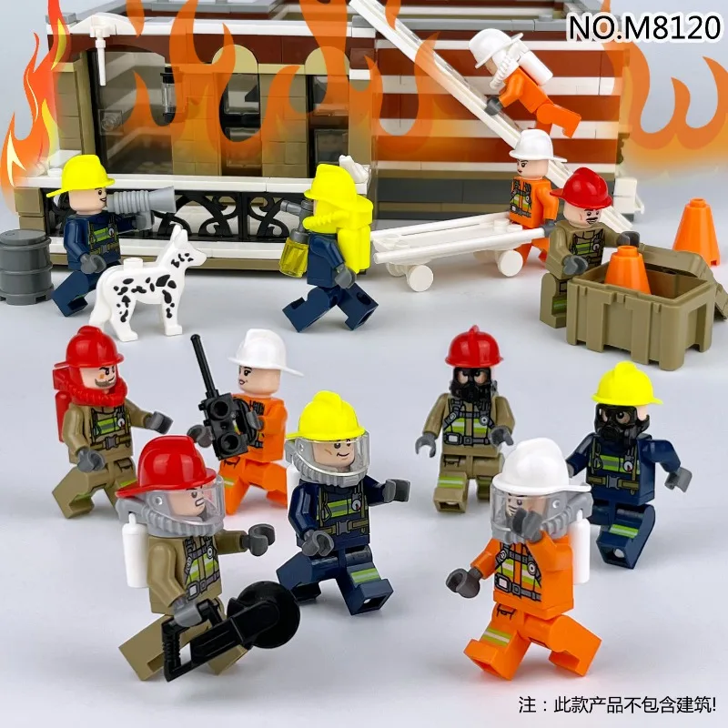 Rettungsleiter-Zubehör 8120, Feuerwehrmann, Jungentrage, zusammengebautes Spielzeug für Kinder, Geburtstagsgeschenke, Zeichentrickfiguren – Detail 6