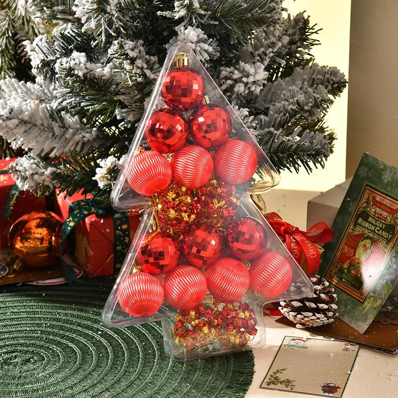 17Pcs 4CM Christmas Balls Christmas Tree Ornaments Hanging Xmas Tree Pendants Party Home Decor 2025 New Year Navidad Gifts Decor