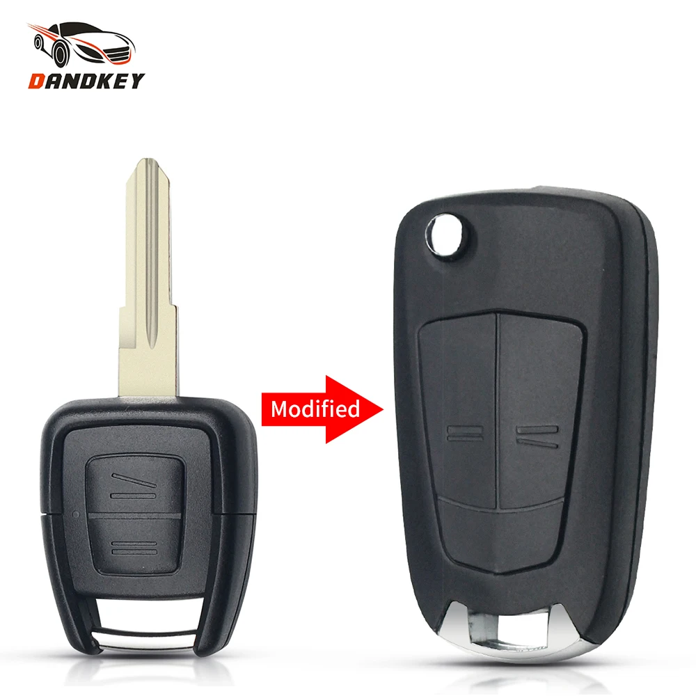 Dandkey Modified Key For Vauxhall Opel Astra Zafira Vectra H J g Omega HU46 Blade Car Flip Remote Key Shell Fob 2 Buttons