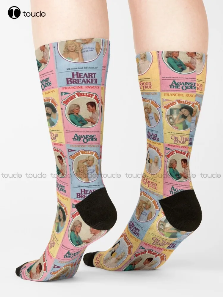 Vintage Sweet Valley High Book Series Covers Pattern Socks Christmas Socks Unisex Adult Teen Youth Socks Christmas Gift Custom