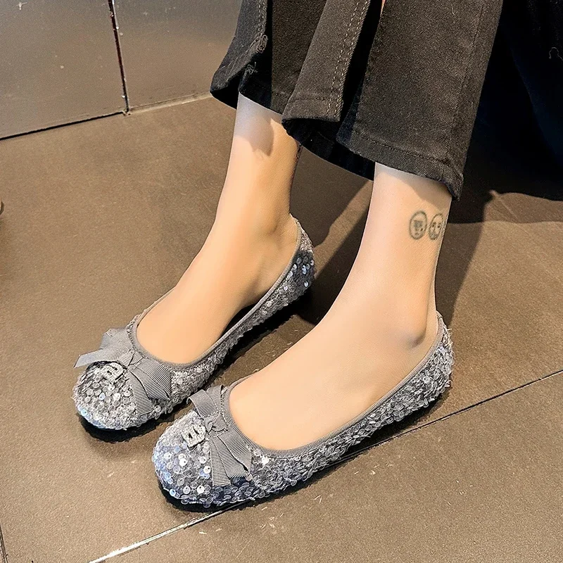 Donne moda cristallo donna maglia traspirante piatto donna comodo Slip on antiscivolo suola morbida mocassini scarpe di lusso Mary Jane