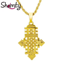 Shamty Fashion Coptic Crosses Habesha Style African Item Pure Gold Color Ethiopian Trendy Jewelry Pendant Necklace D30064