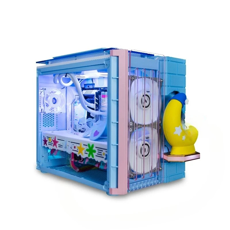 Water-cooled 3070Ti game computer console, animation theme, cartoon cute image, girl heart, suitable for girls