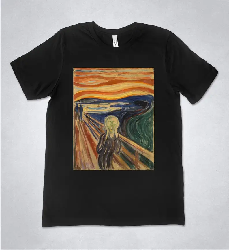 Edvard Munch t-shirt - The Scream 1893 ( in color ), Munch art print, Munch shirt, Art tee shirt, Artist shirt, Art gift, Expres