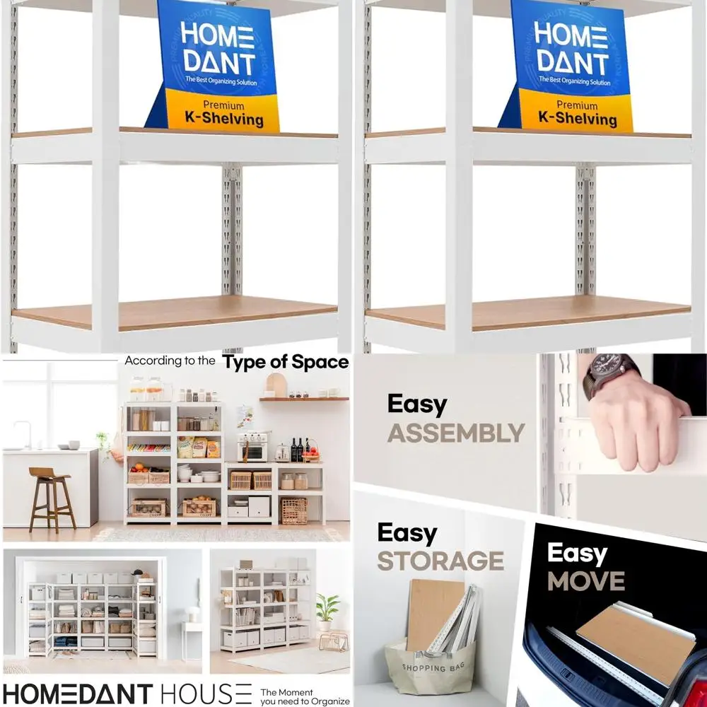 24.1 رف تخزين معدني مصفح مكون من 5 طبقات، أرفف شديدة التحمل قابلة للتعديل للمطبخ والمرآب والمخزن ومنظمة الخزانة (1