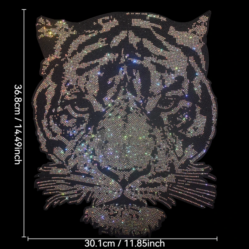 

High-quality hot diamond tiger head pattern ironing on T-shirt and denim clothing accessories